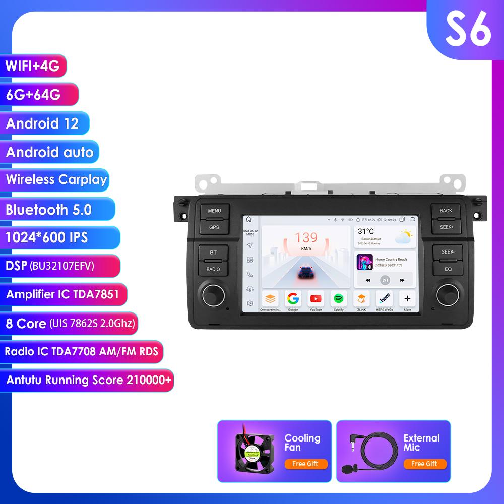 Hizpo 7 Inch 8G 128G AI Voice 2Din Android Auto Radio for BMW 3 E46 M3 318 320 325 330 335 Carplay 4G NET Car Multimedia GPS Intelligent Auto Radio
