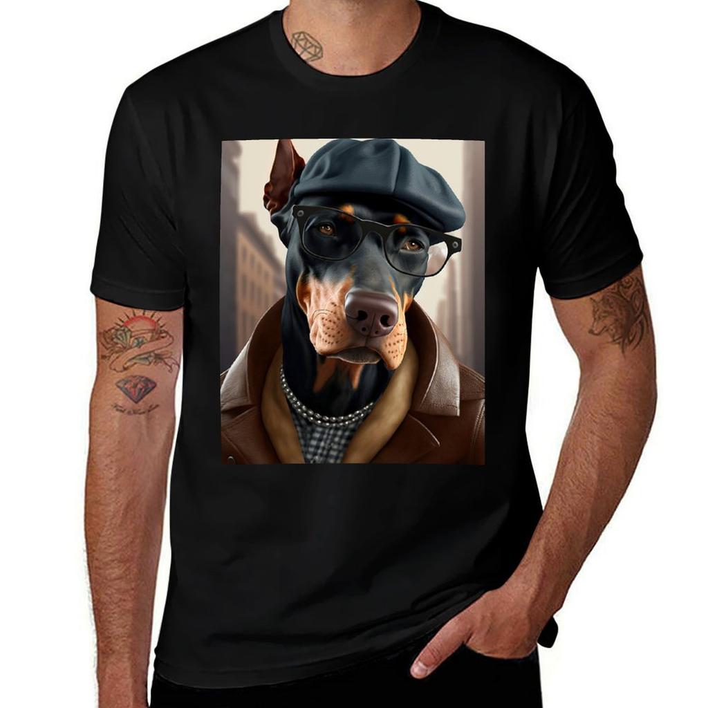 Doberunisexn Hipster Dog Tshirt Fitness Quick Dry Short Sleeve Top Tshirt