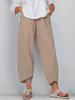 2020 Trendy Women's Wide-Leg Cotton Linen Pants: Casual, Loose-Fit with Elastic Waist
