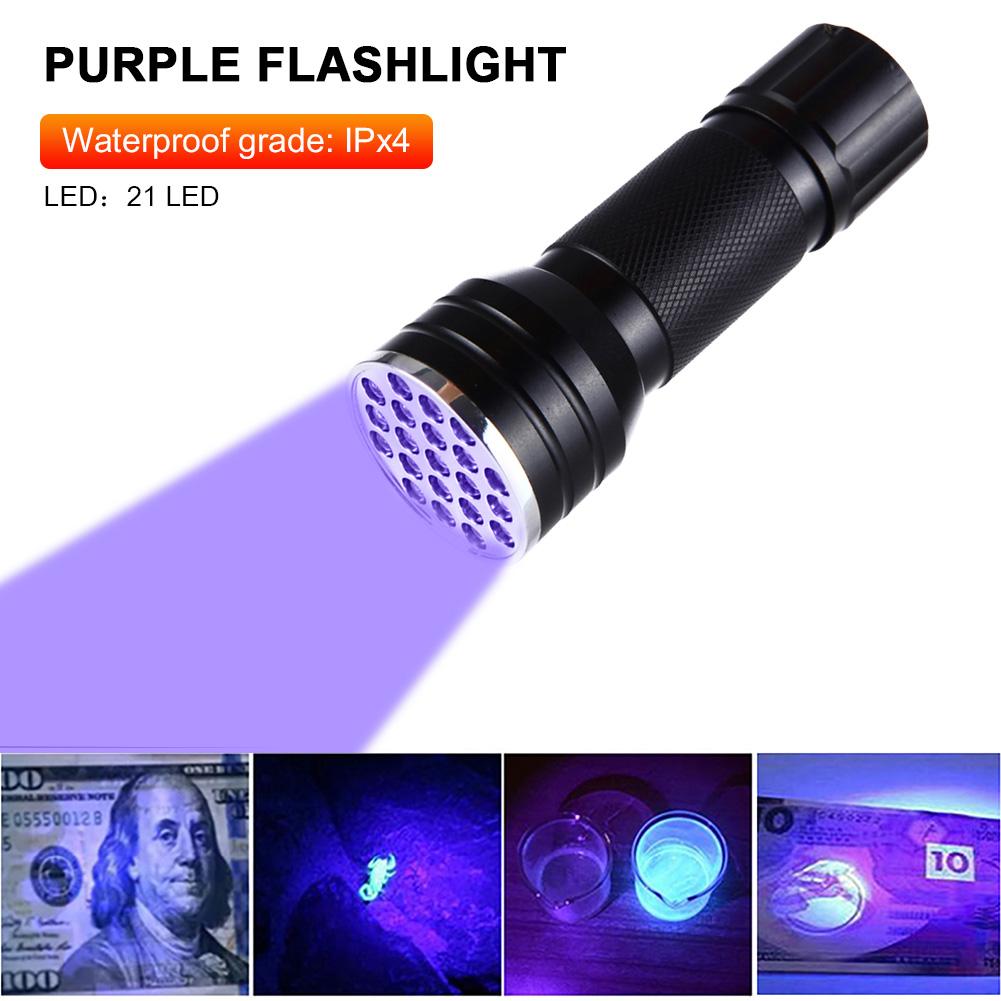 Mini LED UV Flashlight 365nm 395nm Waterproof Ultraviolet Torch Money Verification Pet Urine Stains Detector Scorpion Hunting