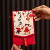 Traditional Spring Festival Cloth Red Envelopes Rectangular Chinese Style New Year's Blessing Bag Reusable with Hanging Rope