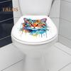 Цветной рисунок наклейка на унитаз с котом, водонепроницаемая, съемная, самоклеящаяся, ПВХ, настенное искусство для гостиной, ванной комнаты, акварель, котенок, декоративная наклейка на крышку унитаза