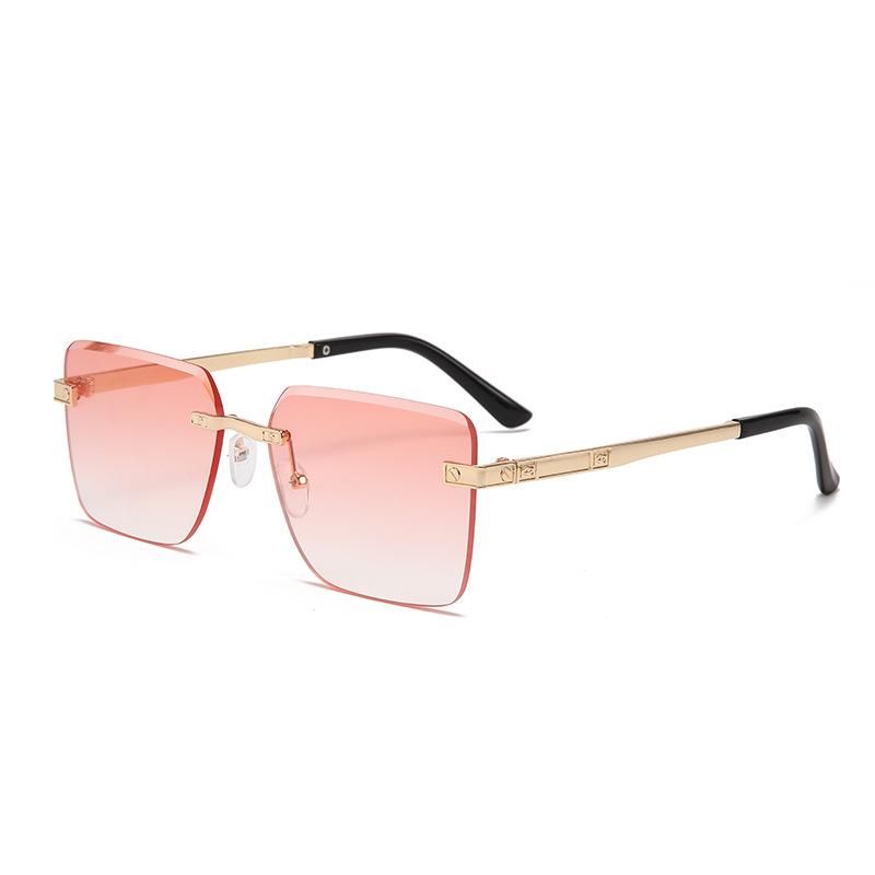 Те же солнцезащитные очки Солнцезащитные очки квадратные без оправы с отделкой постепенно меняющиеся цвета очки