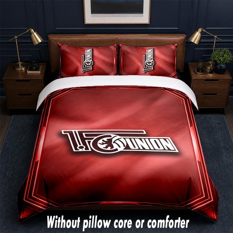 Union Berlin FC Design Bed Bedding Set 1 Duvet Cover + 2 Pillowcases Soft Breathable Household Bed Linens