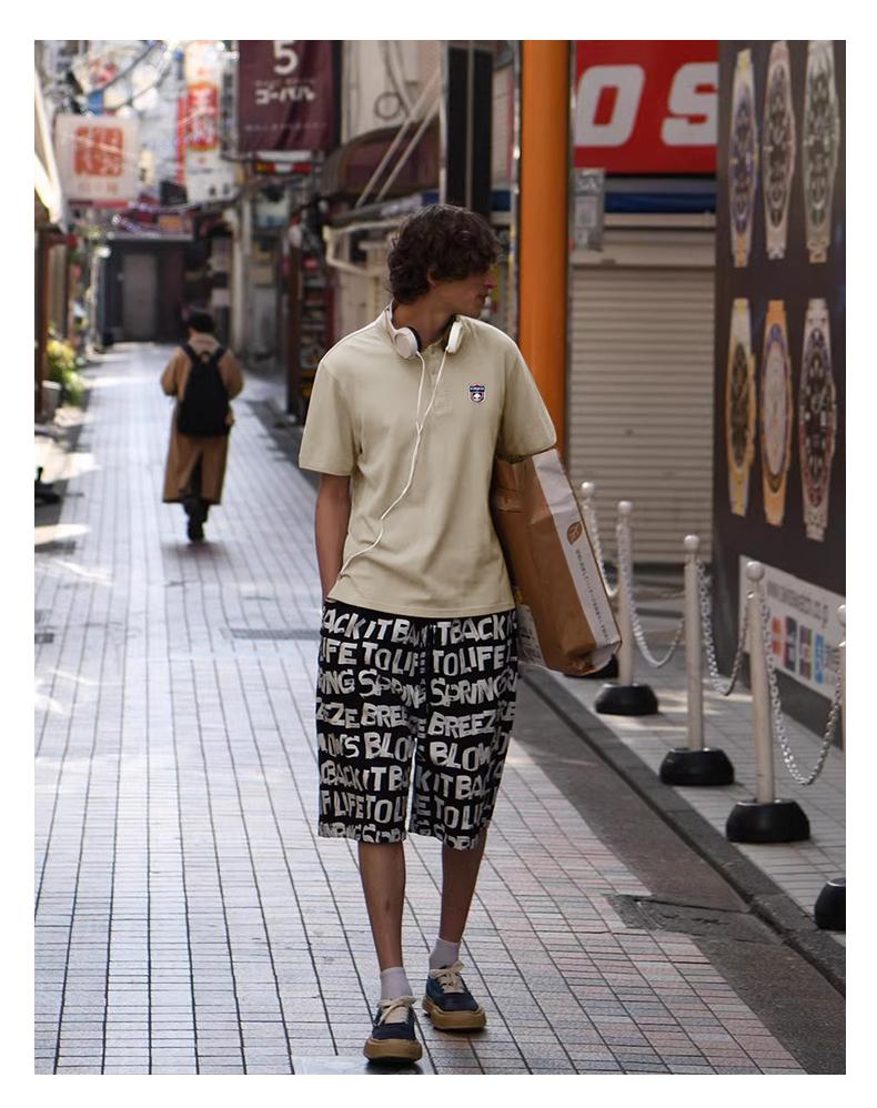 Trendy Brand Lapel Short-Sleeved Polo Shirt