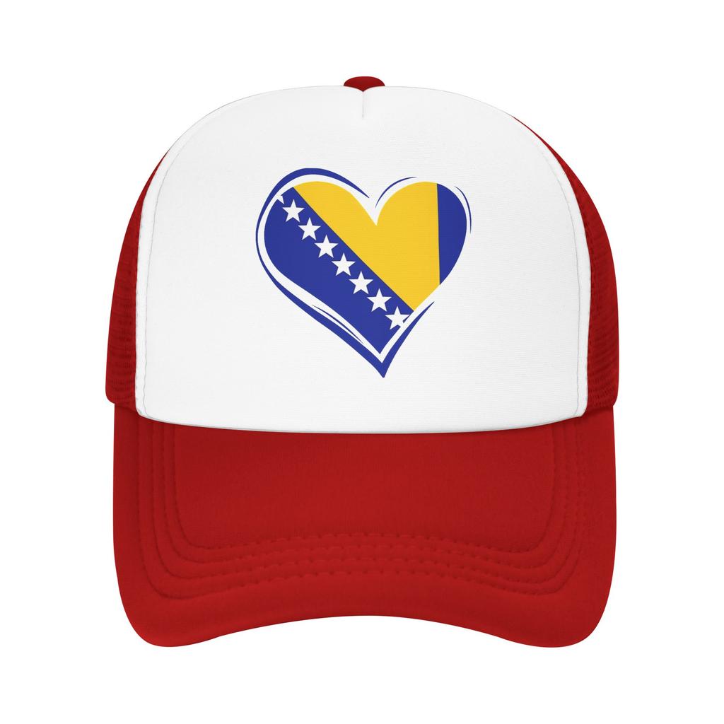 Bosnia and Herzegovina Flag Mesh Baseball Caps Adult Outdoor Trucker Worker Cap Hat Breathable Summer Trucker Cap