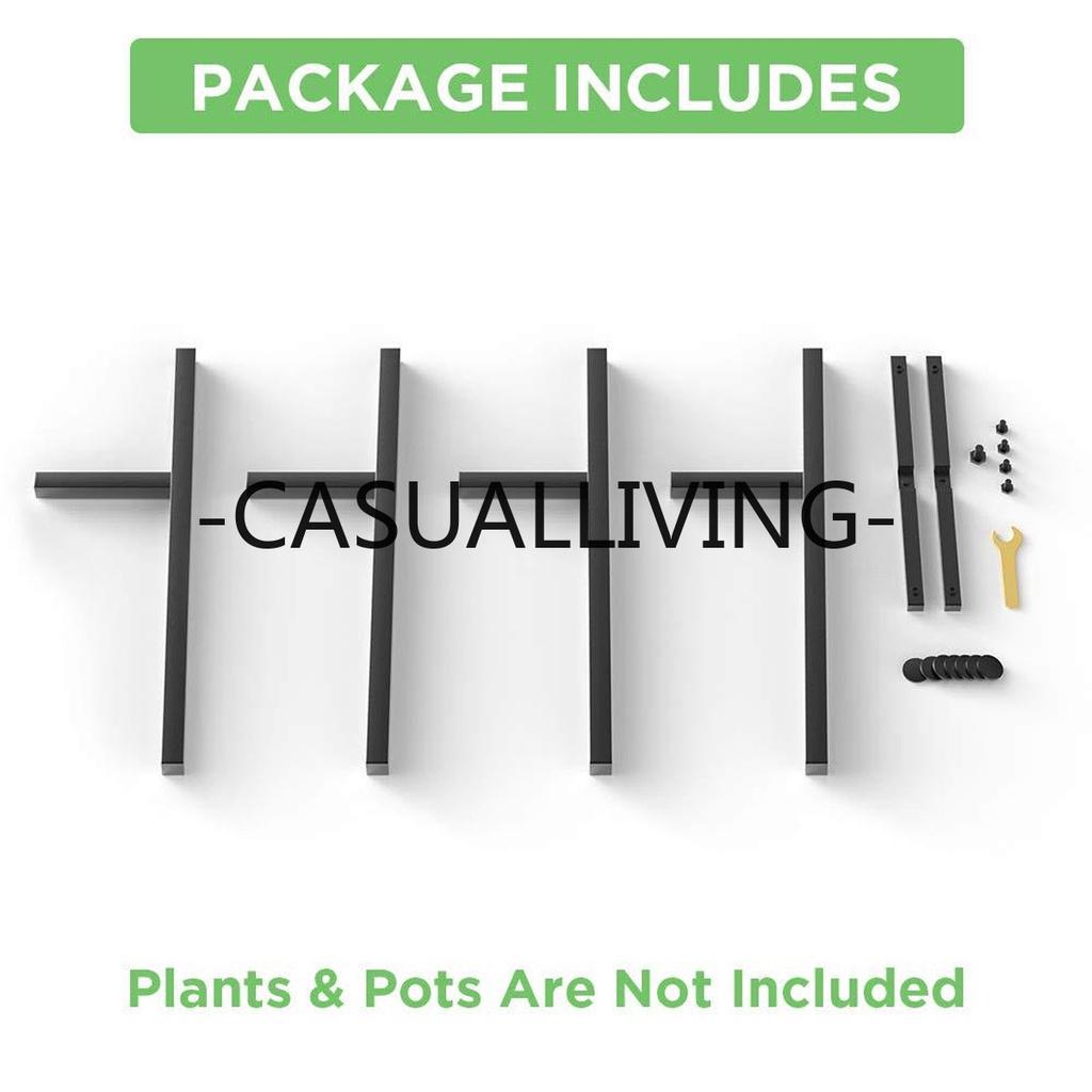 Большой черный металлический домашний плантатор регулируемая подставка для растений держатель для цветочного горшка