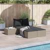VidaXL Double Sun Lounger with Light Grey Cushions Braided Resin, Sun Lounger, Outdoor Sun Lounger, Daybed 368394