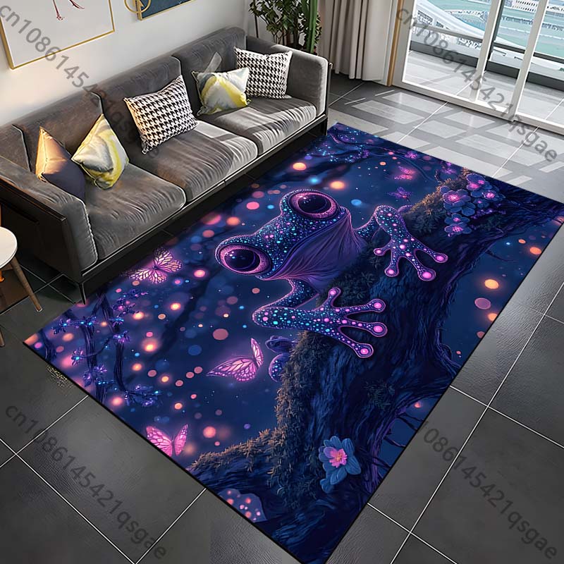 1PC Fantasy frog and butterflies Print Carpet Rug for Living Room Bedroom Sofa Doormat Home Decor Non-slip Floor Mat