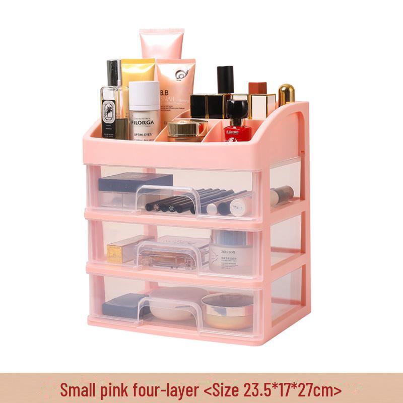 Multi-Layer Clear Drawer Cosmetic Storage Box - Dustproof & Compact Design