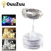 Battery Powered LED String Light Underwater Lamp 1m 2m Candle Copper Wire String Lights Plum Shaped Waterproof