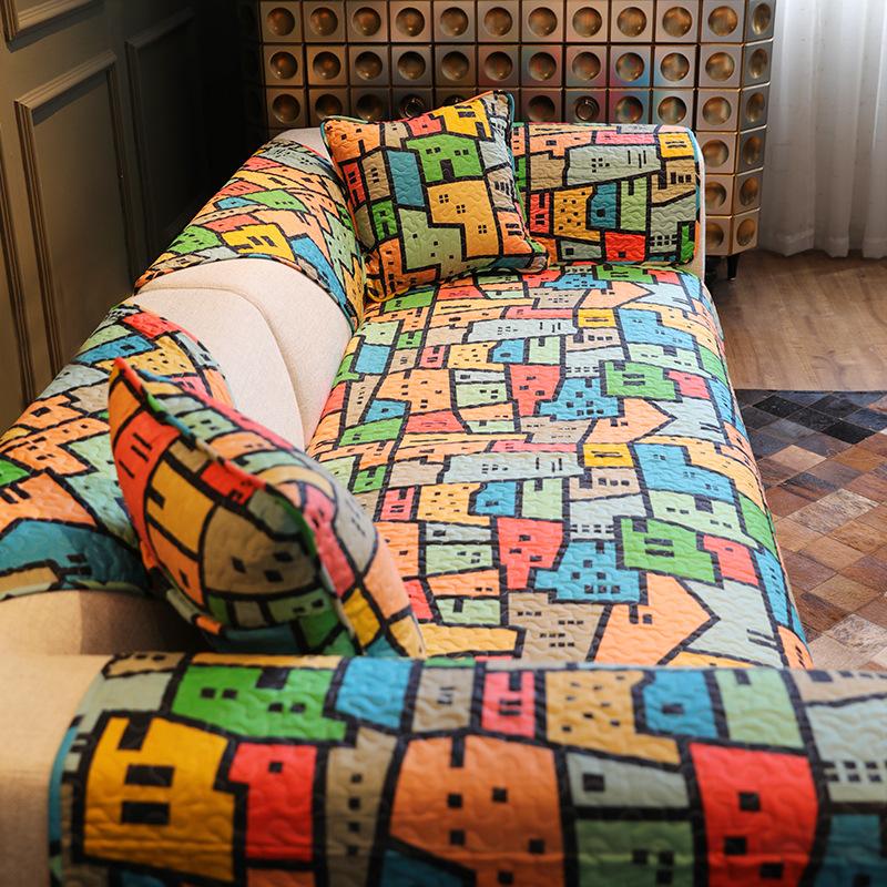 Чехол на диванную подушку на все времена года, подушка сиденья из хлопчатобумажной ткани, домашний нескользящий универсальный чехол