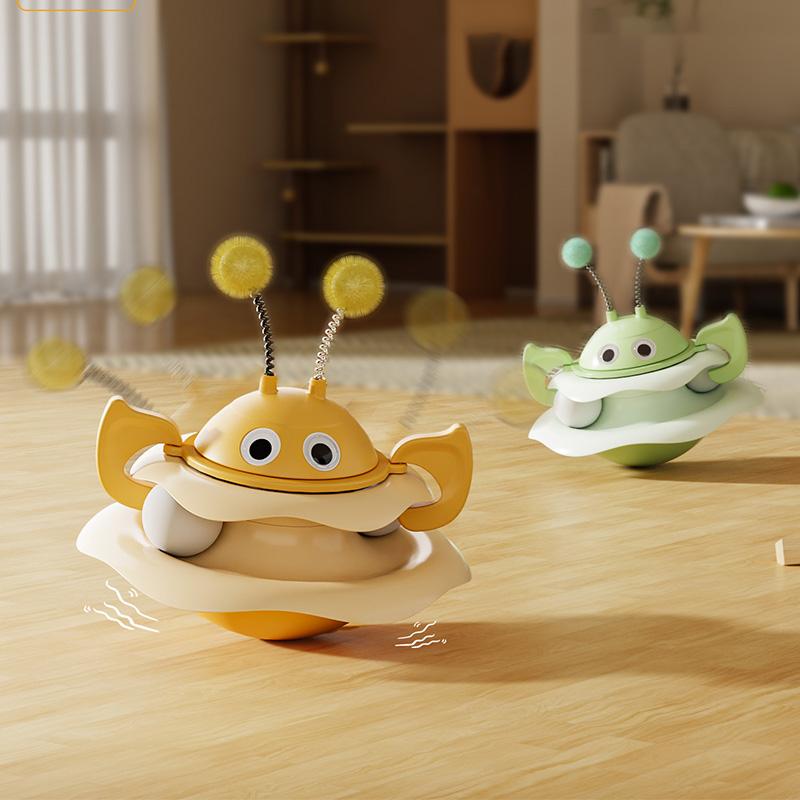 Игрушка для домашних животных Honey Bee Tumbler Spinning Play Tray Kitten High Amuse Amuse Cat Turntable Bite Protective Scratching Cat Toy