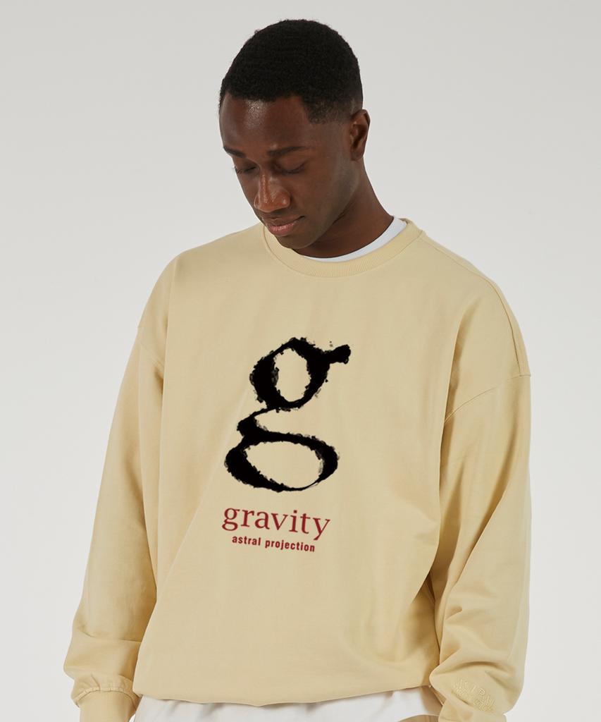 ASTRAL PROJECTION Signature Gravity Oversized Drop Shoulder Sweatshirt_Butter