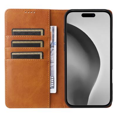 Чехол для iPhone 16 Pro Max из искусственной кожи с блокировкой RFID, чехол для телефона с подставкой для просмотра