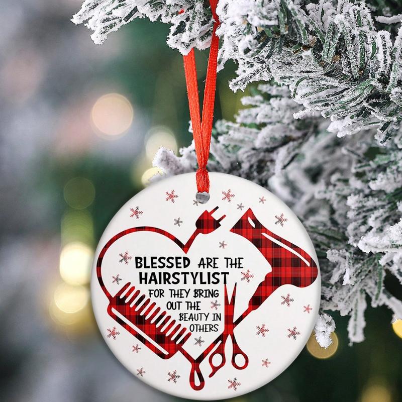 1 шт. Украшения для парикмахера, Керамический парикмахер Парикмахер Рождественское украшение Парикмахерская Расческа Фен Ножницы Украшение Подарок Лучший парикмахер