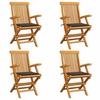 VidaXL Set of 4 Garden Chairs with Cushions, Patio Seats, Dining Chairs, Outdoor Patio Furniture, 3065625