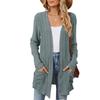 Cardigans - Fall Winter Women's Solid Brushed Pocket Long Sleeve Cardigan Coat Casual Outerwear Top