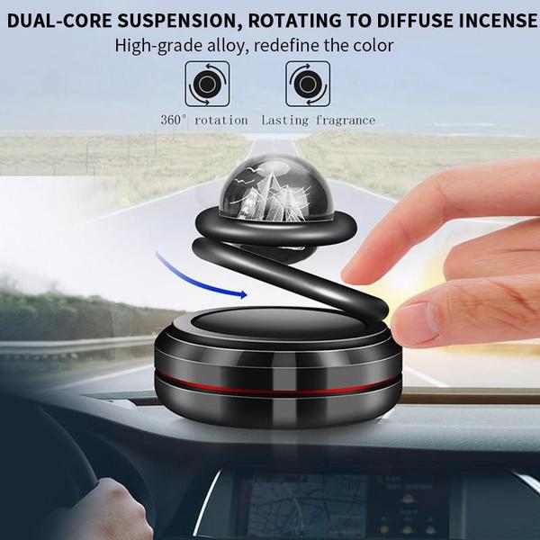Solar Car Rotating Creative Ornaments Car Aromatherapy Air Freshener Aluminum Alloy Decoration Accessories