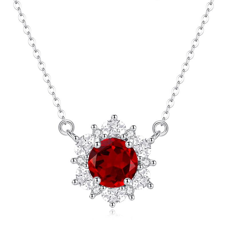 Natural Crystal Stone Jewelry Set S925 Sterling Silver Necklace Peridot Pendant Clavicle Chain