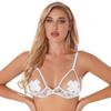 Womens Sexy Open Cups Bra Lingerie Sheer Lace Soft Wireless Brassiere Exposed Nipples Bralette Chest Brace Underwear Nightwear