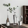 Contemporary Glass Bud Vases Zen Home Decor Transparent Cylinder Shaped Vase for One-Branch Ikebana Arrangements Tabletop Center