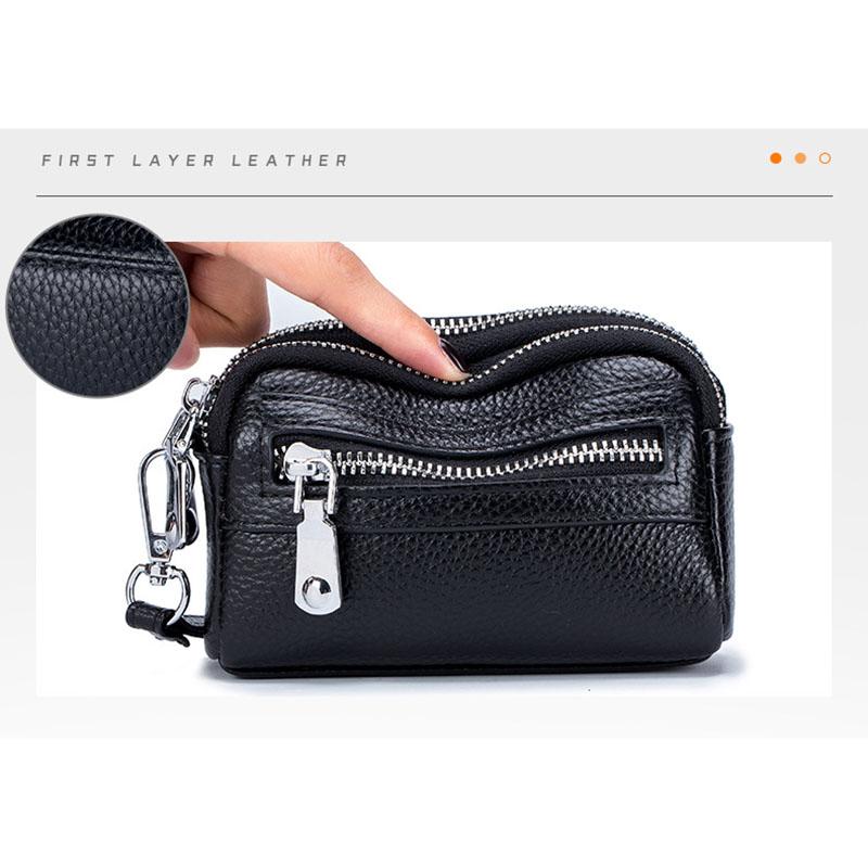 Bison Denim Модный женский кошелек с двойной молнией, небольшой кошелек для монет