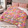 Custom Name Text 3Pcs Bedding Set Care Bears Duvet Cover And Two Pillowcases