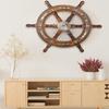 Wooden Sea Captain Ship Wheel Boat Wheel Boat Rudder Pirate Ship Wheel 45.72cm