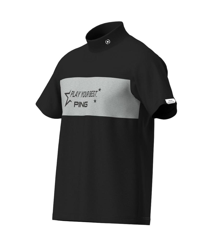 Ping Apparel Men's Short Sleeve High Neck Shirt (Lightweight, Stretch, UV Protection) / Golf Undershirt / 621-4267801 010_Black, Size 3L