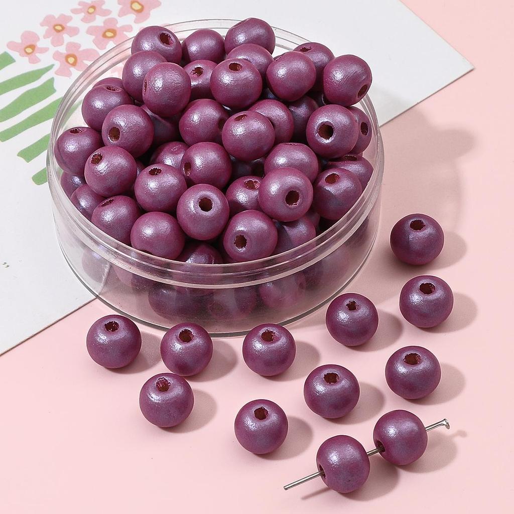 30 шт., 10 мм, круглые бусины из натурального дерева, перламутровые, окрашенные, для подвесок, браслета, ожерелья, бахрома, художественное ремесло, украшенные аксессуары ручной работы «сделай сам»