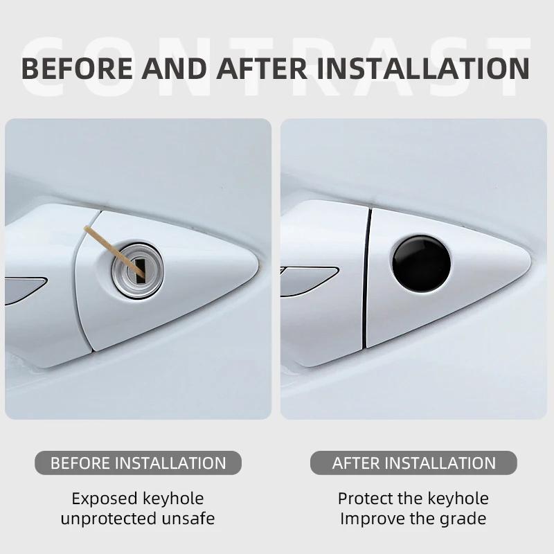 4 шт. наклейки на замочную скважину двери автомобиля, самоклеящиеся наклейки для защиты замка двери, универсальные автомобильные аксессуары для BMW X3 X5 E46 E85 E60