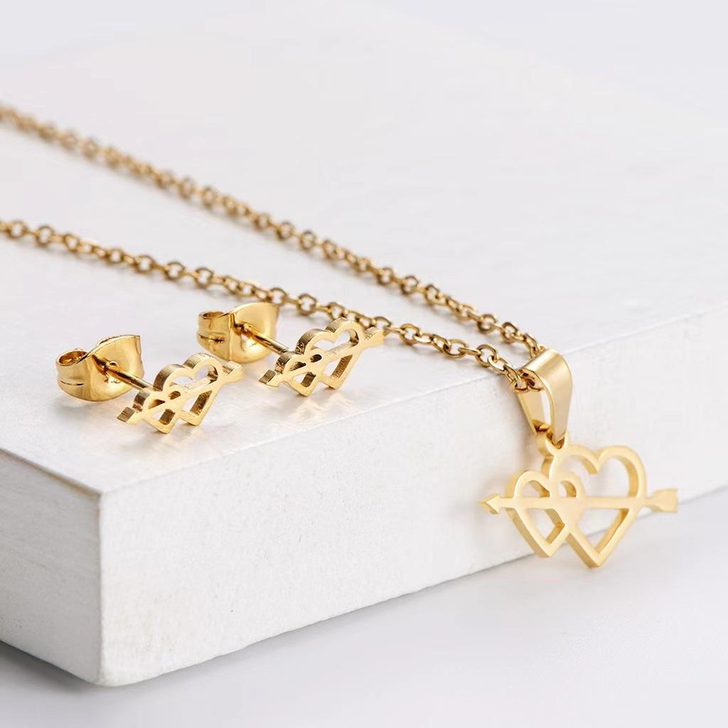 Ожерелье Женский стиль Ключица Цепочка Темперамент Серьги Подвеска Гальванопокрытие Южная Америка Африка