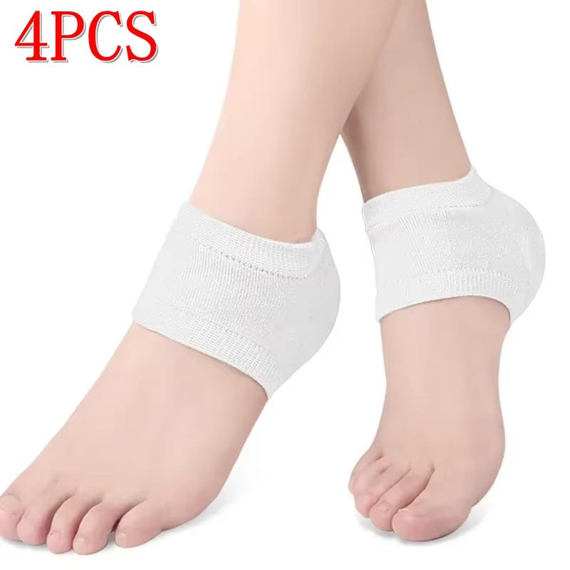 1 Pair Gel Heel Cover Protectors Heel Pads Heel Cups Cushion Foot Care Repair Skin Moisturizing Anti-dry Crack Half-yard Socks