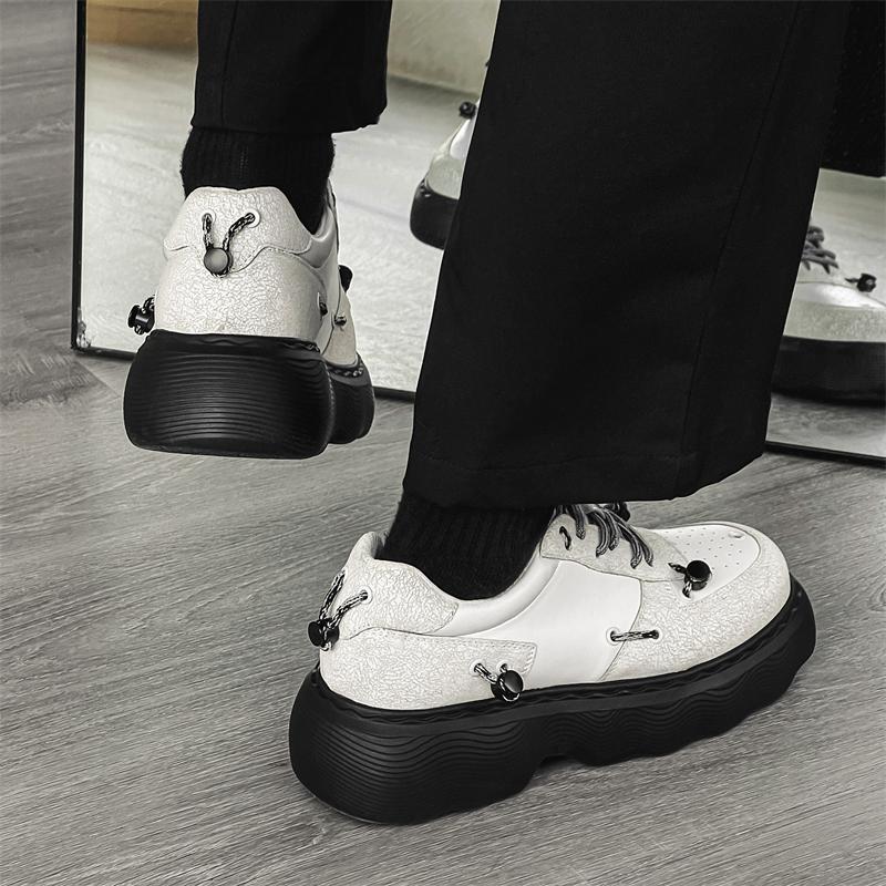 Повседневная мужская обувь на толстой подошве НОВИНКА Модные и универсальные стили Уличная обувь для ходьбы белая красивая молодежная обувь на каждый день Горячая