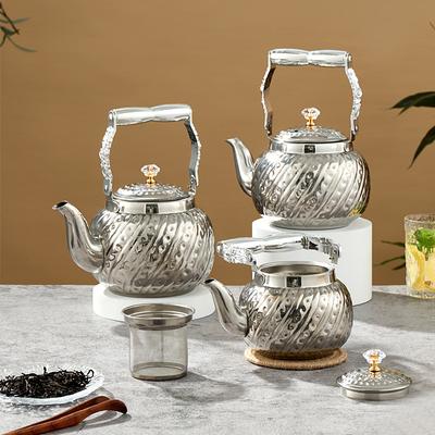 1.2/1.6/2L нержавеющая сталь чайник с ситечком серебряный золотой кованый сферический чайник индукционная плита чайник кухонная посуда для питья