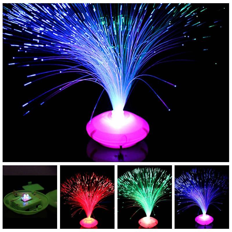 Изменение цвета светодиодный оптоволоконный ночник подставка для лампы домашний декор красочный