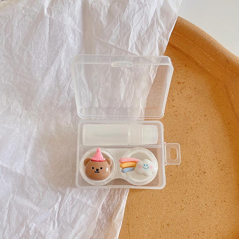 Чехол для контактных линз Новый чехол для контактных линз с пинцетом, набор присосок, портативный контейнер, коробка для контактных линз для женщин и мужчин