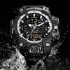 LIGE New Men Watch Dual Display LED Digital Watch for Men Waterproof Chronograph Quartz Military Sport Electronic Wristwatch