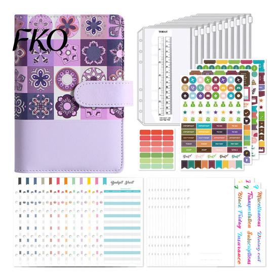 Monthly Expense Tracker A6 Zipper Budget Planner, Cash Tracking Notebook with Dividers, Spiral Binder Accounting Form for Financial
