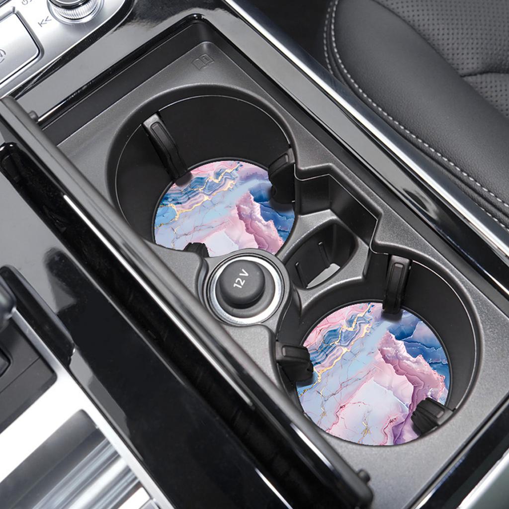 Подставки под автомобиль с мраморным узором, резиновые противоскользящие коврики с изображением звездного неба, модные тканевые коврики для стаканов с водой, кухонные принадлежности, два предмета в наборе