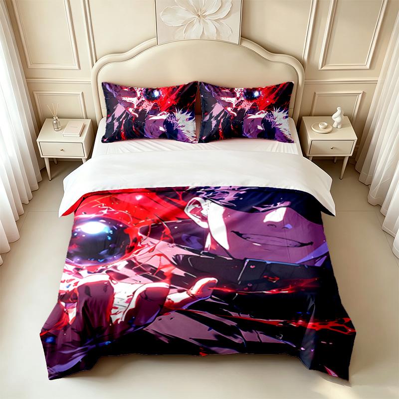 J-Jujutsu K-Kaisens (14) 3pc Set Soft and Comfortable an Ideal Gift for Family and Friends Includes One Duvet Cover and Two Pillowcas