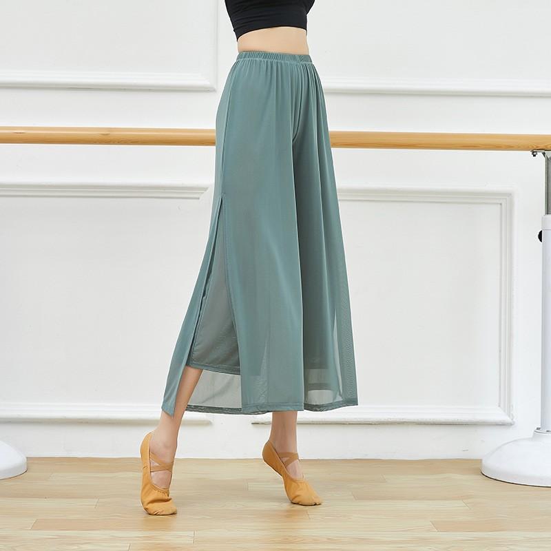 Women's Spring and Summer Ethnic Style Flowing Wide Leg Pants Solid Color Simple Classical Dance Practice Pants