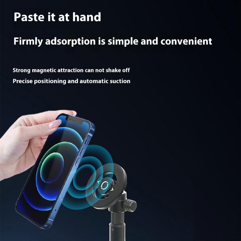 Universal Aluminum Magnetic Phone Holder Stand Antislip Secure Grip Suitable for All 1/4 Interfaces Devices Car Mounting