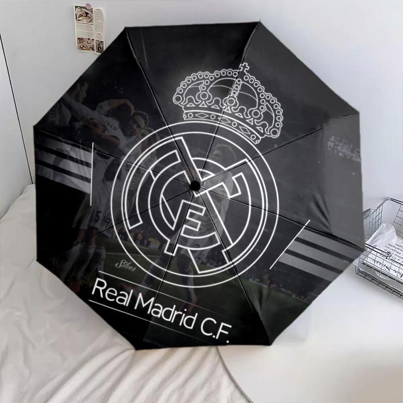 Узор Real Madrid CF, автоматический складной зонт, портативная и складная конструкция, 8 спиц, рождественский или день рождения подарок.