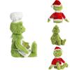 Grinch Christmas Chefs Dress Up Plush Toys Stuffed Dolls Kids Gift Soft Cuddly