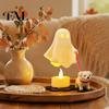 Modern Bedroom Shelf Decor Halloween Ghost Walking Dog Figurine, Cute Spooky Statue with LED Candle Ornament Candle, 3D Printed Tabletop for