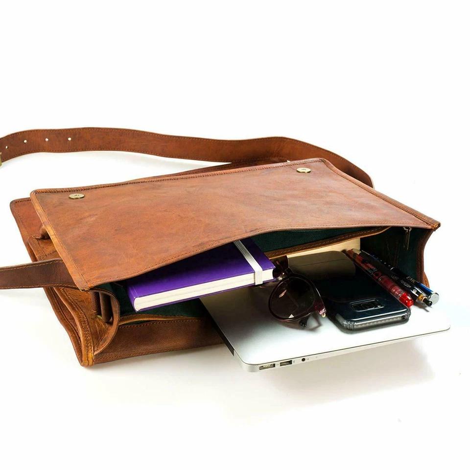 New Handmade Men's Genuine Leather Vintage Laptop Messenger Briefcase Bag Satchel