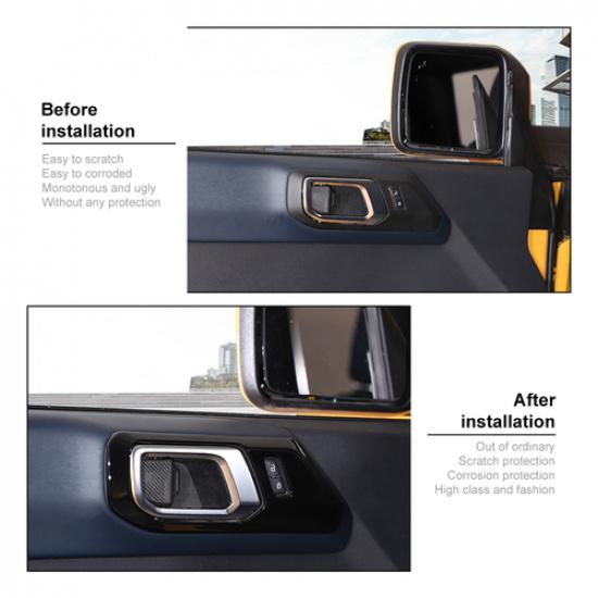 Interior Door Handle Cover Frame Trim Protective Rings for Ford Bronco -2025
