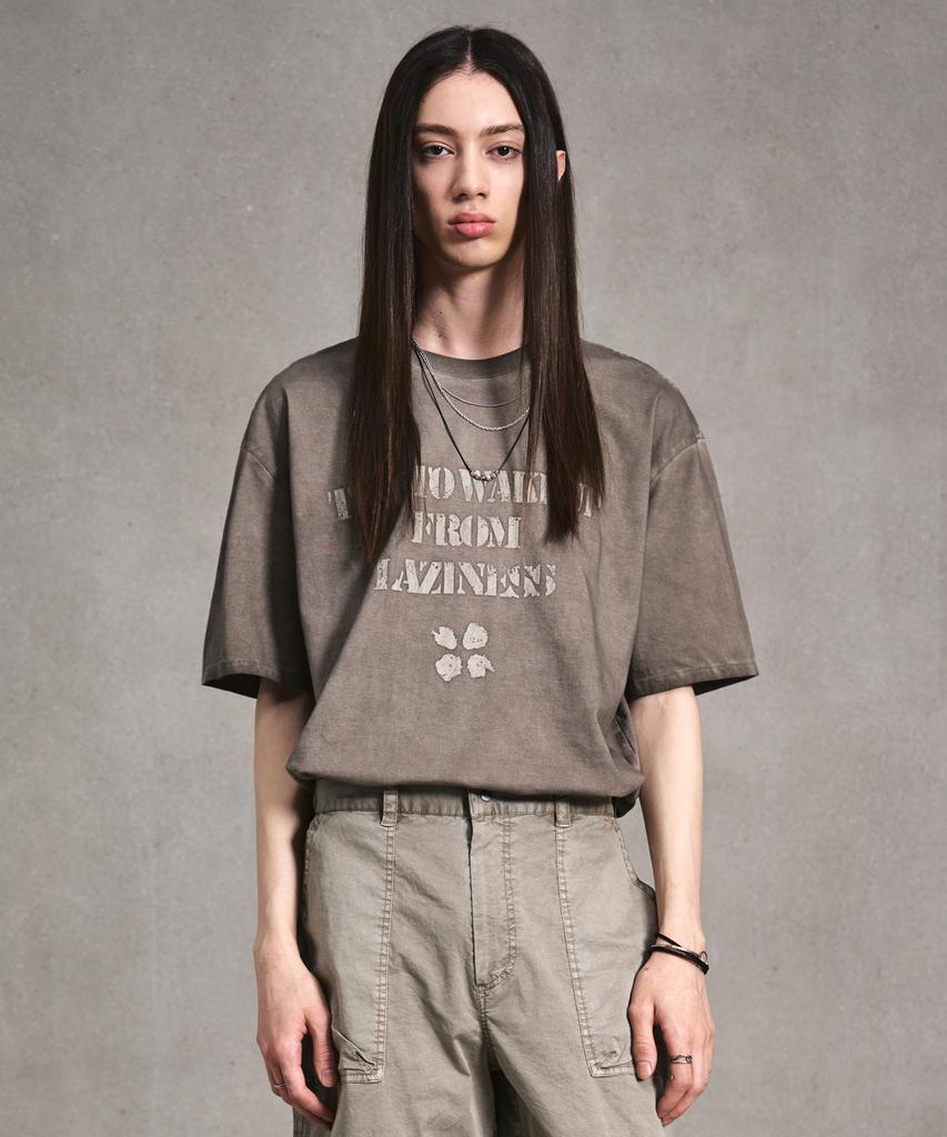 LMOOD Luna Половина футболки, окрашенная garment-dye, бежевая